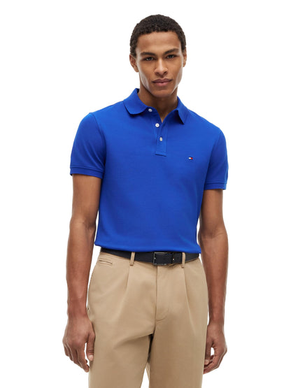 HOTTommy Hilfiger Men's Short Sleeve Polo Shirts in Slim Fit with Stretch and Organic Pique Cotton