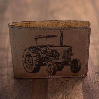 HOTFarm Tractor Engraved Wallet: For the Farmer at Heart - Ideal for Dad, Uncle, Grandfather on Birthday, Father's Day, Christmas
