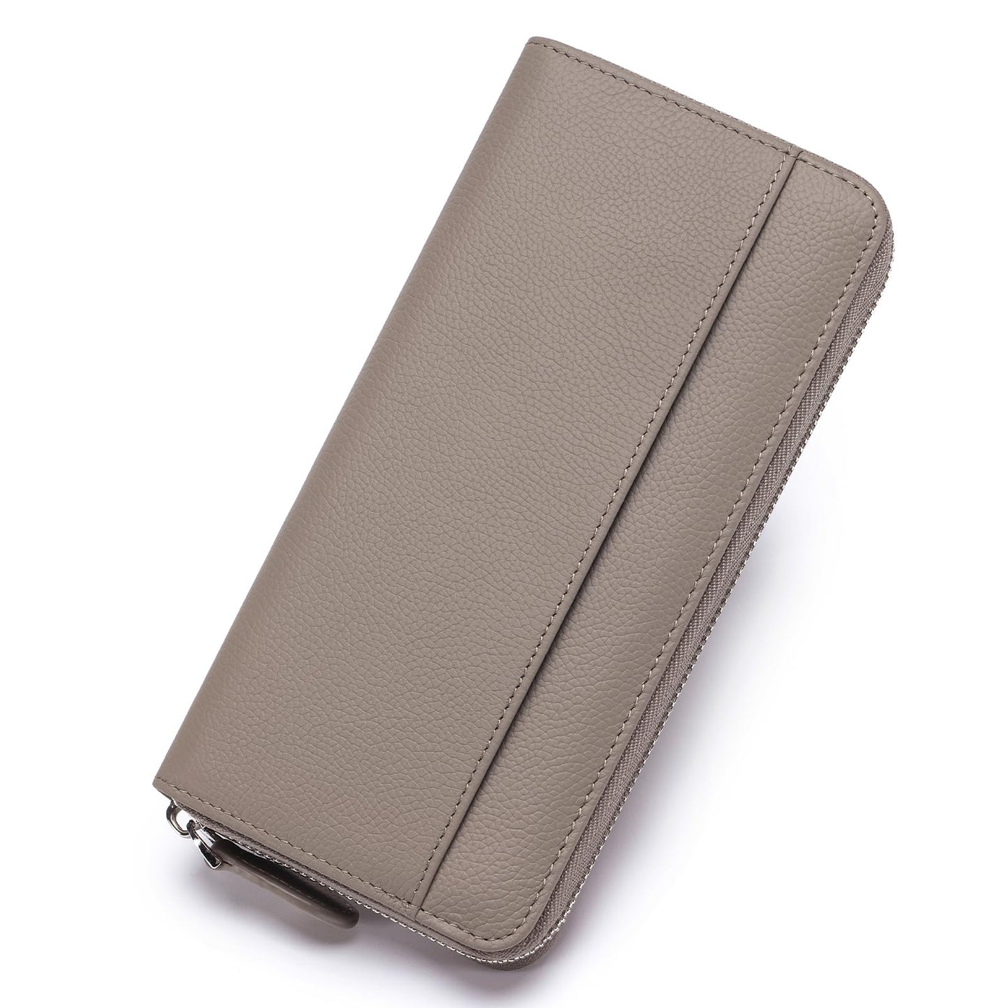 HOTWallets for Women RFID Blocking Real Leather Extra Long Large Capacity Zipper Clutch Wallet with 18 Card Slots, Black