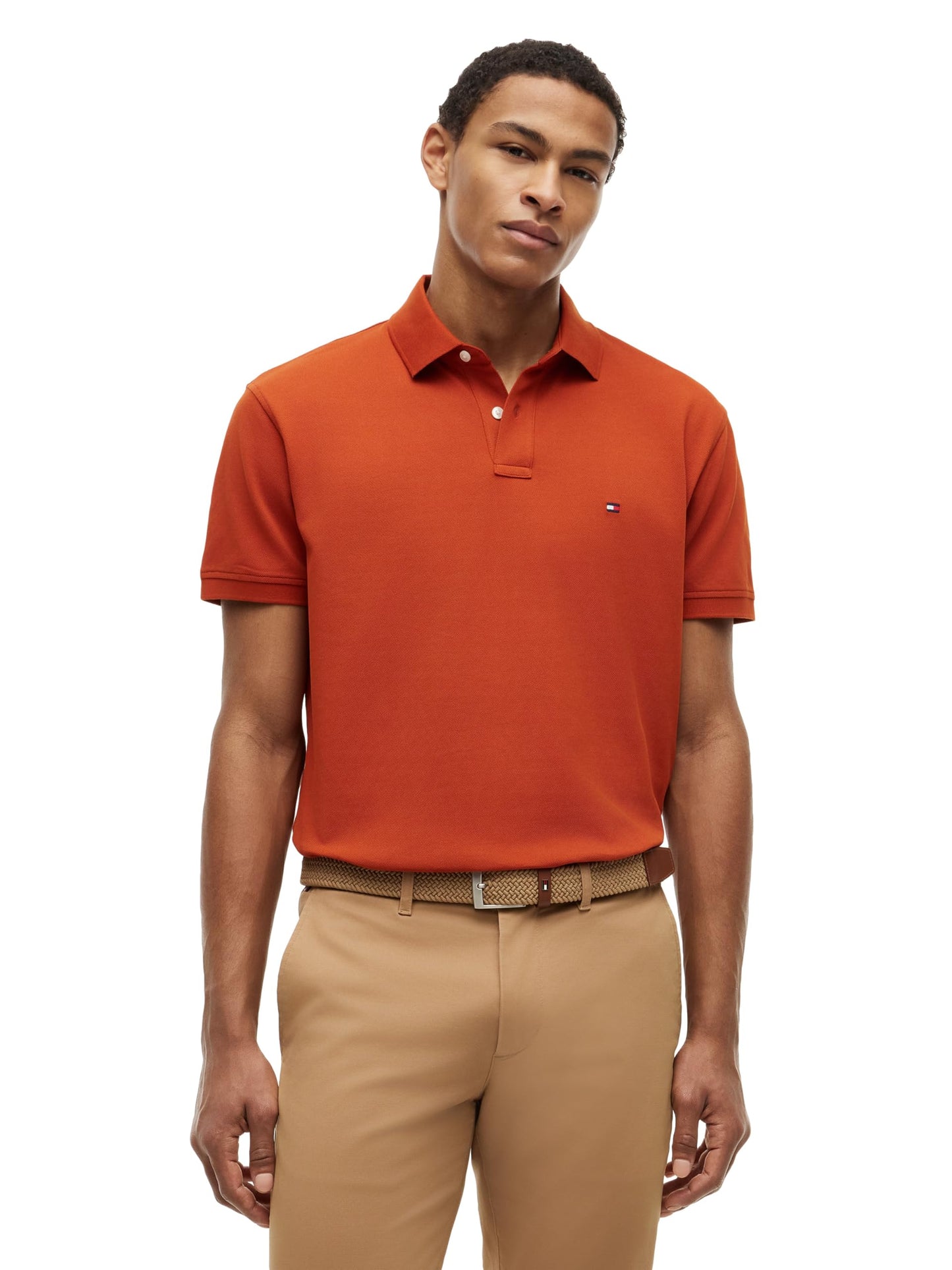 HOTTommy Hilfiger Men's Short Sleeve Polo Shirts in Classic Fit with Stretch and Organic Pique Cotton