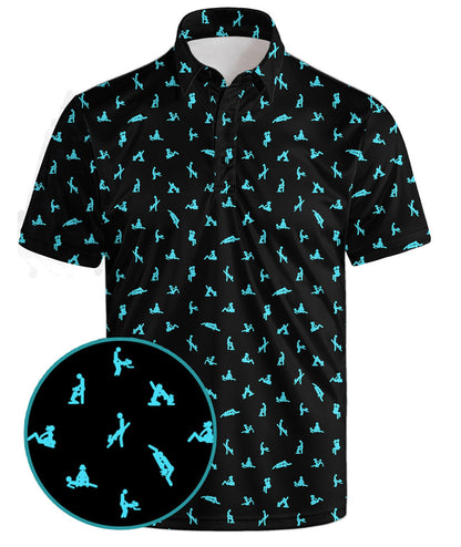 HOTGolf Polo Shirts for Men Funny Print Quick Dry Short Sleeve Performance Golf Shirts Moisture Wicking Polo Shirts