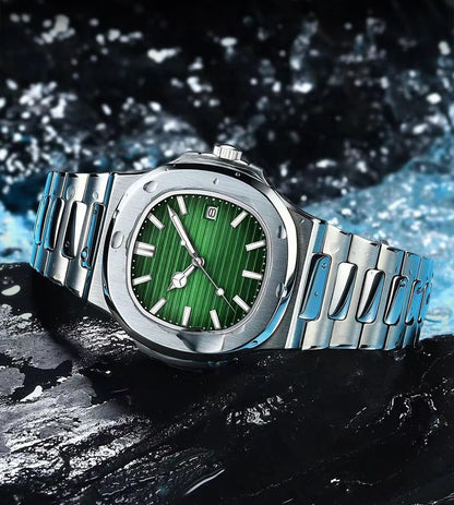 HOTBESTKANG Men Quartz Movement Watch Waterproof Luminous Men's Watch, Stainless Steel Strap Business Watches
