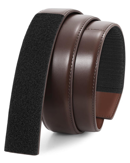 HOTBELTROAD Buckleless Belts Leather No Scratch Belt for Men Mechanic Belt | 1.5" Leather Technician belt Hook and Loop Belt Metal-Free TSA-Approved Men's No Buckle Belts Work Musicians Travel Gifts