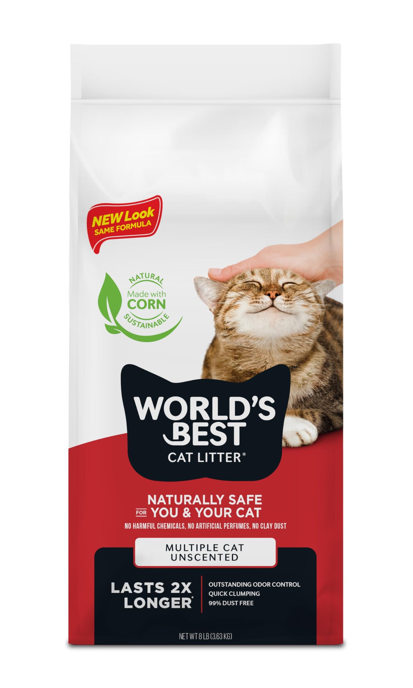 HOTWorld's Best Cat Litter, Multiple Cat, Unscented, Odor Control, 32 lb Bag