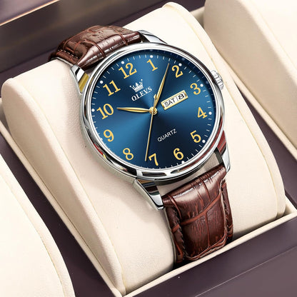 HOTOLEVS Watch Men Mens Watches Watches for Men Leather Band Classic Brown Leather Watch Men, Analog Watch Men, Black Mens Leather Watch, Dress Waterproof Large Face Mens Watch,Relojes para Hombres Watch