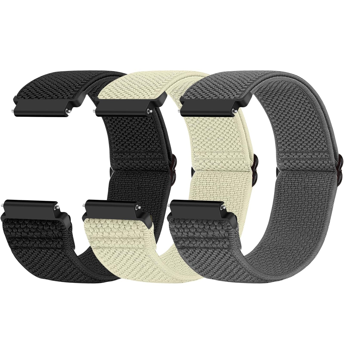 HOTCompatible with 16mm 18mm 19mm 20mm 22mm 24mm Watch Bands Quick Release Replacement Wristband,Adjustable Stretchy Nylon Solo Loop Straps Fabric Braided Sport Elastic Bands for Men Women