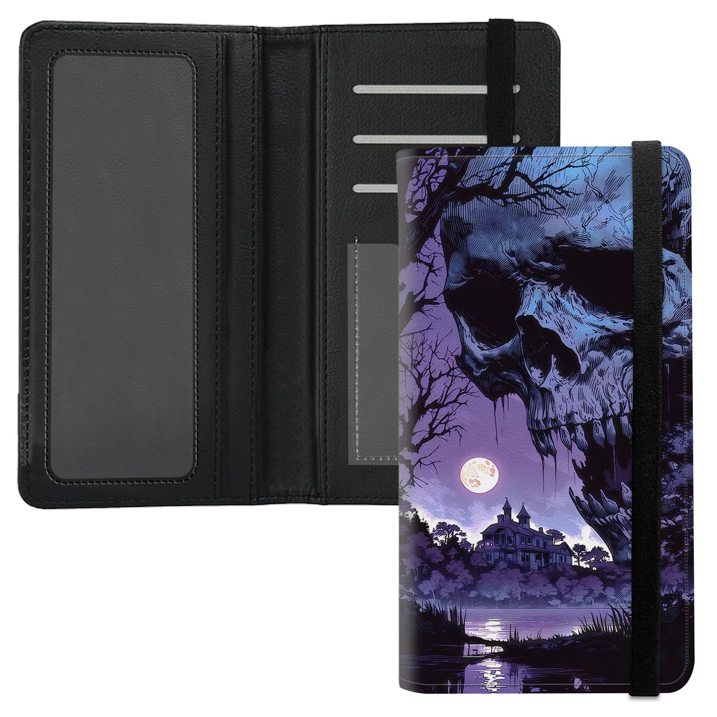 HOTPremium PU Leather Checkbook Cover for Men & Women,RFID Blocking Slim Check Book Holder with Duplicate Check Divider & Pen Holder,Fits Standard Personal Checks,Coastal Beach Blue Bow