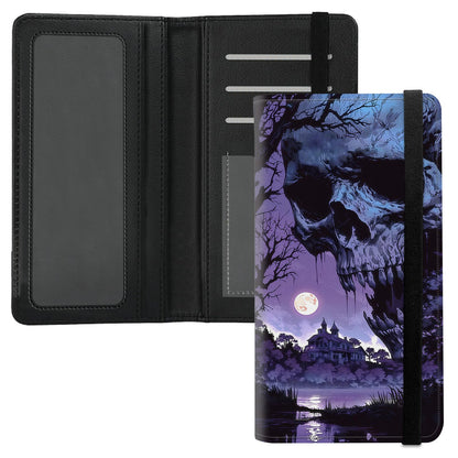 HOTPremium PU Leather Checkbook Cover for Men & Women,RFID Blocking Slim Check Book Holder with Duplicate Check Divider & Pen Holder,Fits Standard Personal Checks,Coastal Beach Blue Bow