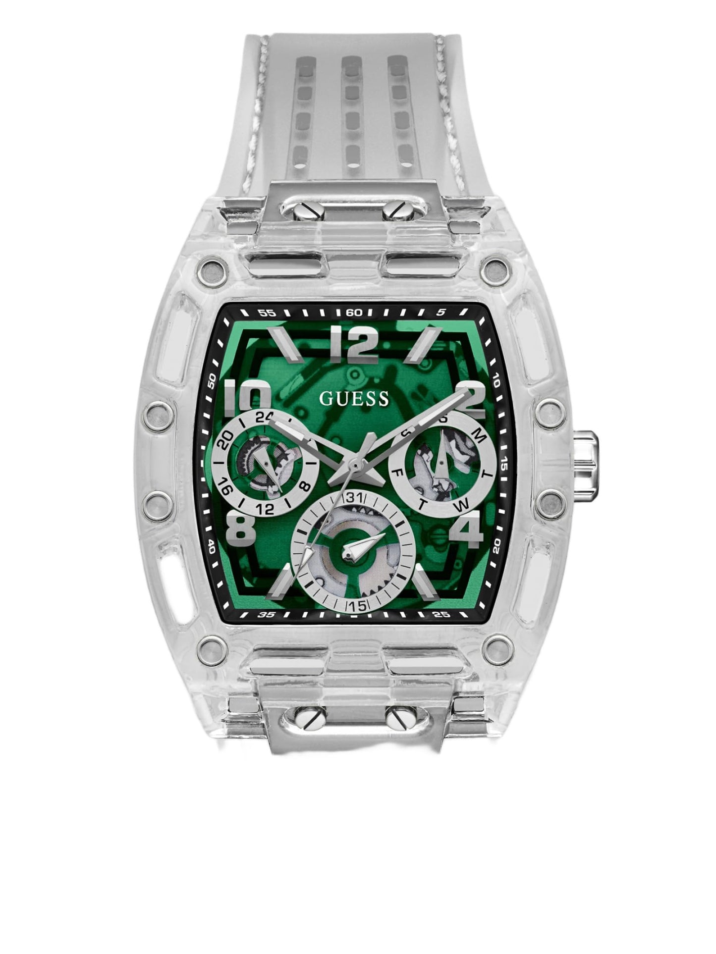 HOTGuess Men's GW0G Series| Analog Trend Watch| Polycarbonate Case| Silicone Bracelet | 50M Water Resistance