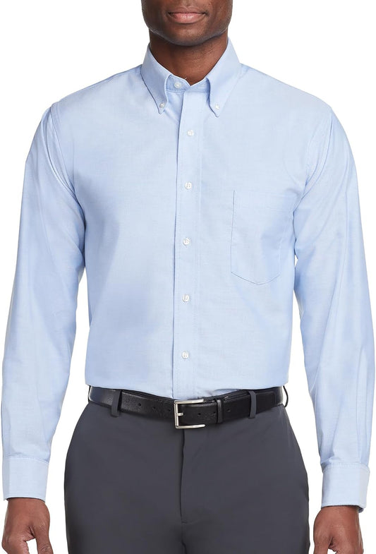 HOTVan Heusen Men's Regular Fit Oxford Solid Buttondown Collar Dress Shirt