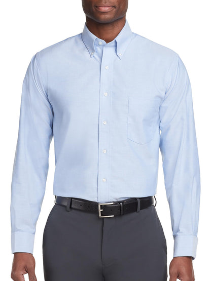 HOTVan Heusen Men's Regular Fit Oxford Solid Buttondown Collar Dress Shirt