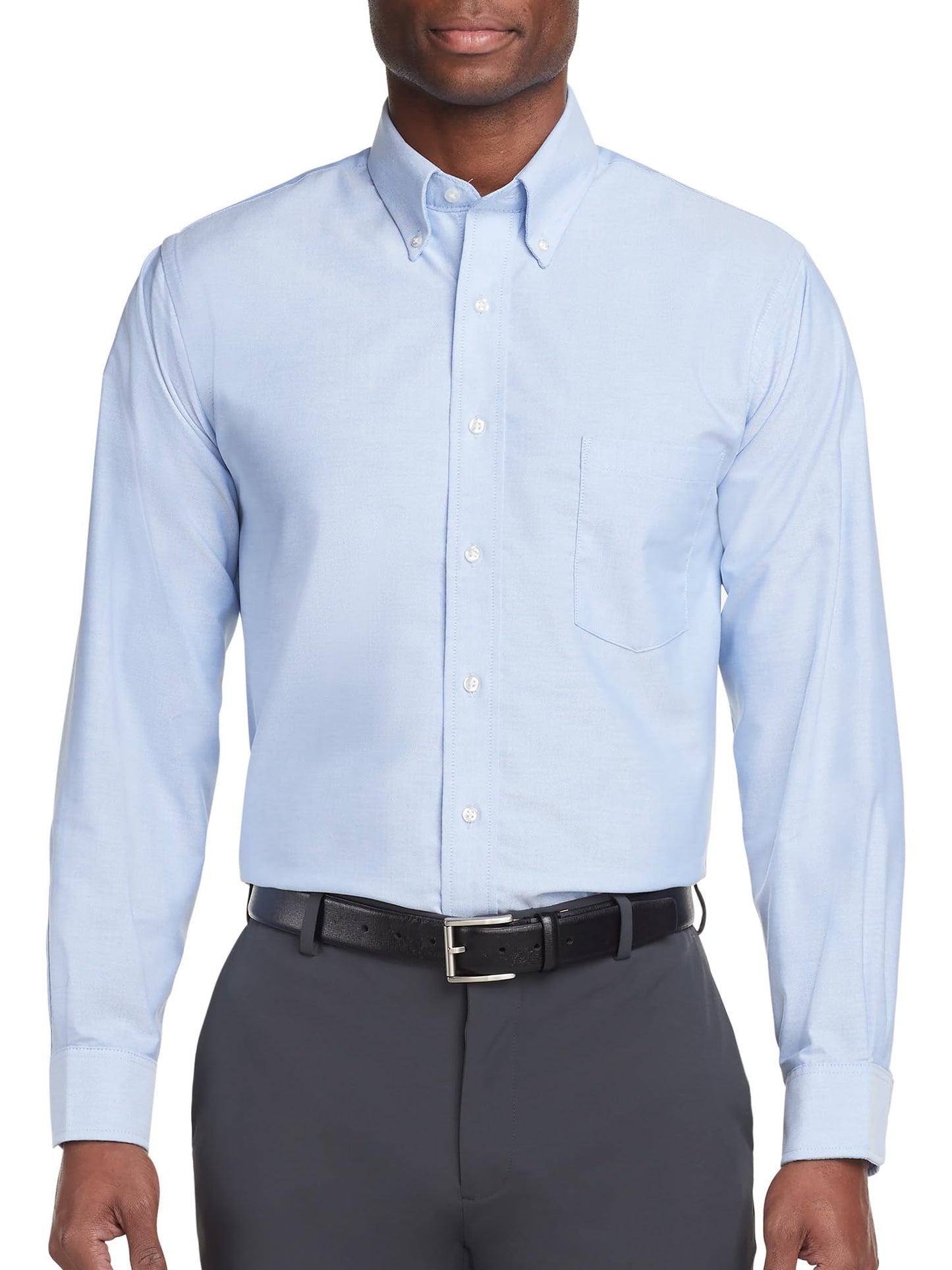 HOTVan Heusen Men's Regular Fit Oxford Solid Buttondown Collar Dress Shirt