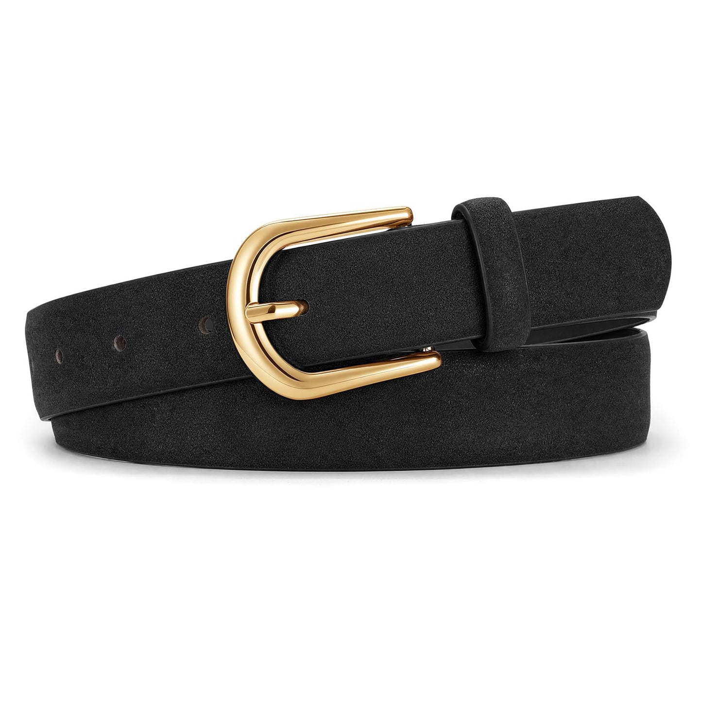 HOTJASGOOD Leather Belt Women Belts for Jean Pants with Gold Buckle Fashion Ladies Waist Belt