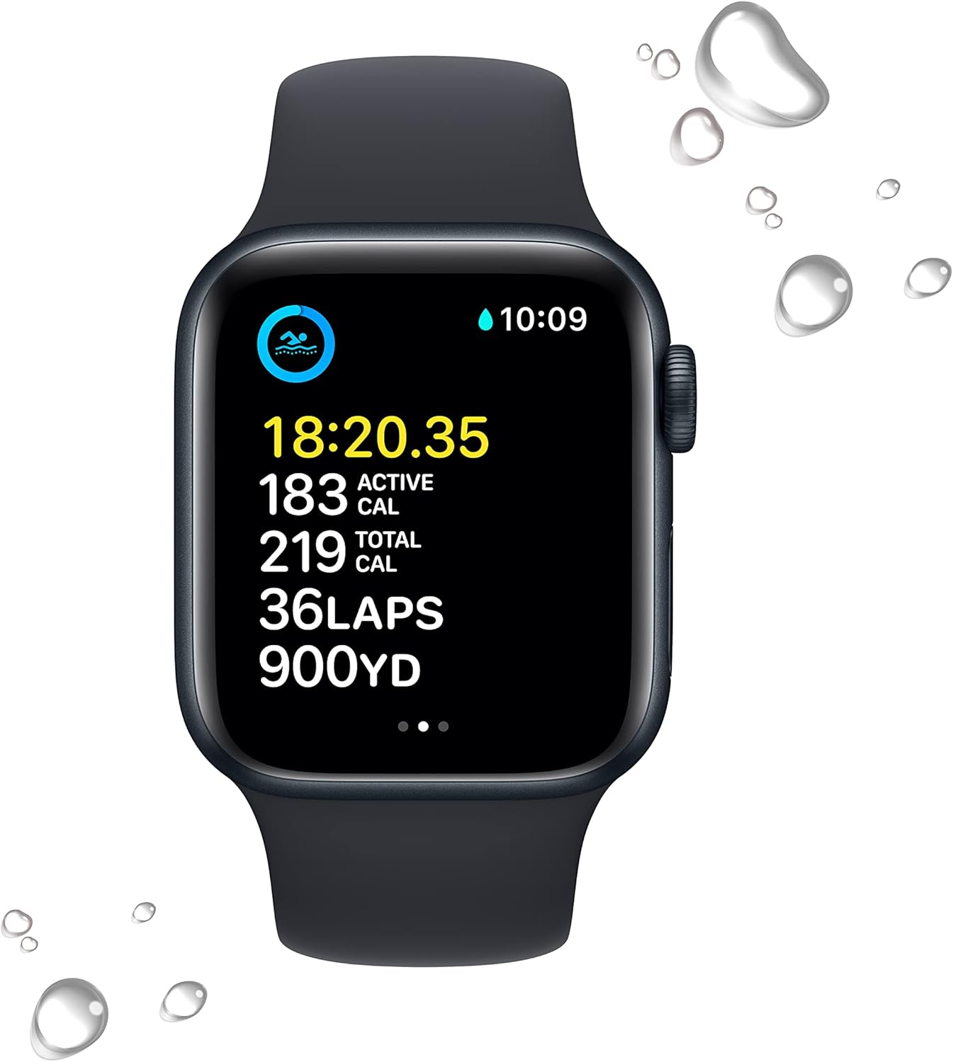 HOTApple Watch SE (2nd Gen) (GPS, 40mm) - Midnight Aluminum Case with Midnight Sport Band, S/M (Renewed)