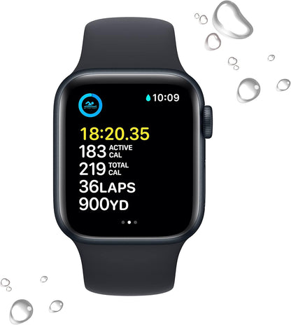 HOTApple Watch SE (2nd Gen) (GPS, 40mm) - Midnight Aluminum Case with Midnight Sport Band, S/M (Renewed)