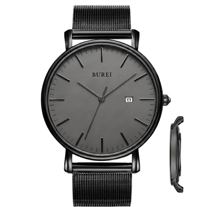 HOTBUREI Men Wrist Watches Fashion Minimalist Thin Analog Quartz Waterproof Watches for Men, Refined Gifts for Men, Boyfriend, Husband, Dad