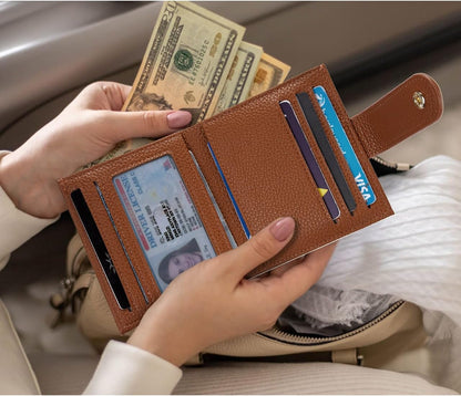 HOTBOSTANTEN Leather Wallets for Women RFID Blocking Slim Card Holder