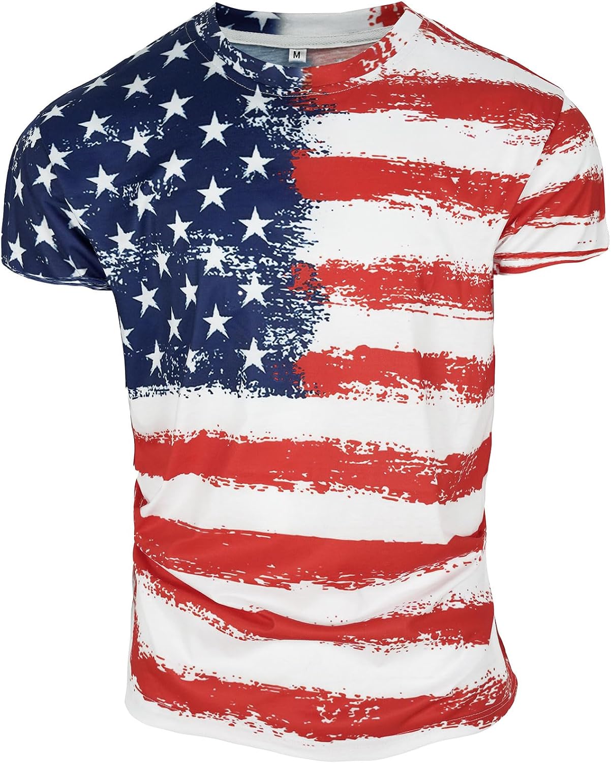 HOTMen's Short Sleeve Patriotic American Design with Eagle and Flag Premium T-Shirt