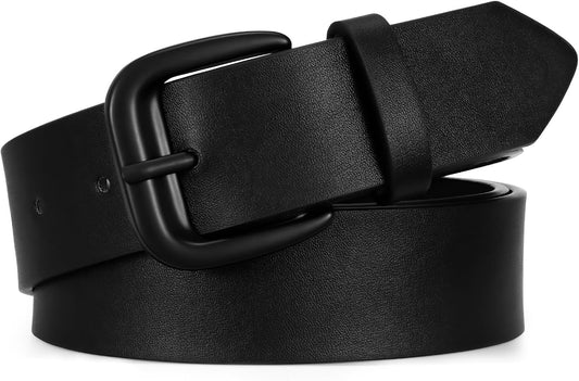 HOTSANSTHS Womens Belt with Same Color Square Buckle, 9 Hole Adjustable Flexible PU Leather Belt for Women Jeans Pants Dresses