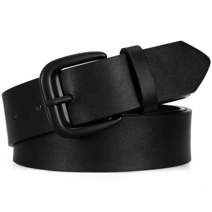 HOTSANSTHS Womens Belt with Same Color Square Buckle, 9 Hole Adjustable Flexible PU Leather Belt for Women Jeans Pants Dresses