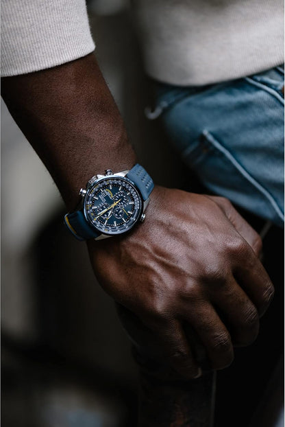 HOTCitizen Men's Eco-Drive Sport Luxury World Chronograph Atomic Time Keeping Watch