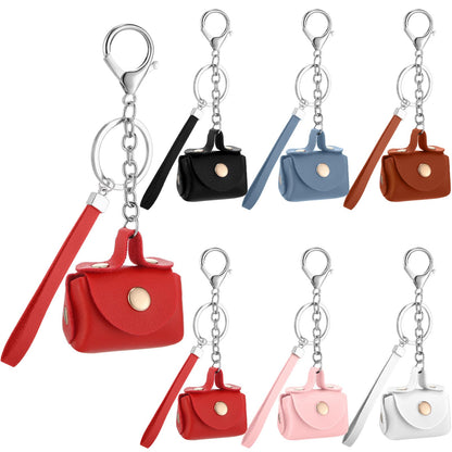 HOTLiliaafar 8 Pcs Mini Backpack Keychain Mini Coin Purses for Women Cute PU Leather Makeup Bag with Keychain, Multi Pocket Card Holder Cable Organizer Giftable Zipper Pouch (Minimalist)