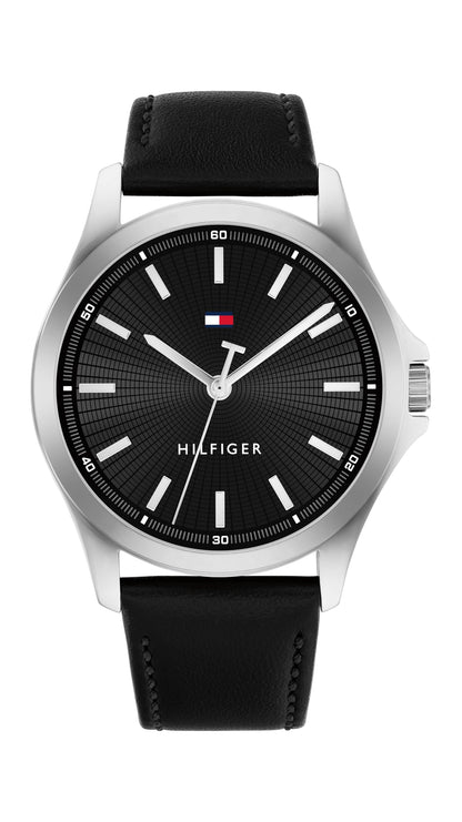 HOTTommy Hilfiger Men's 3-Hand Quartz Watch – 42mm Case, Leather Strap, 3 ATM Water Resistant, Modern Everyday Timepiece, Gift for Him