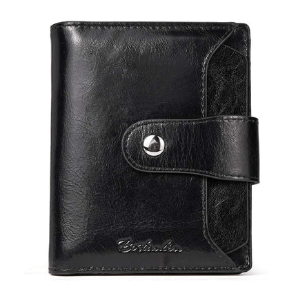 HOTBOSTANTEN Women Leather Wallet RFID Blocking Bifold Zipper Pocket Wallet Card Case Purse with ID Window
