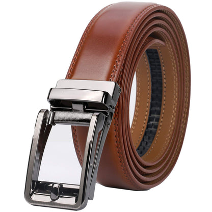 HOTLavemi Men's Real Leather Ratchet Dress Casual Belt, Cut to Exact Fit,Elegant Gift Box