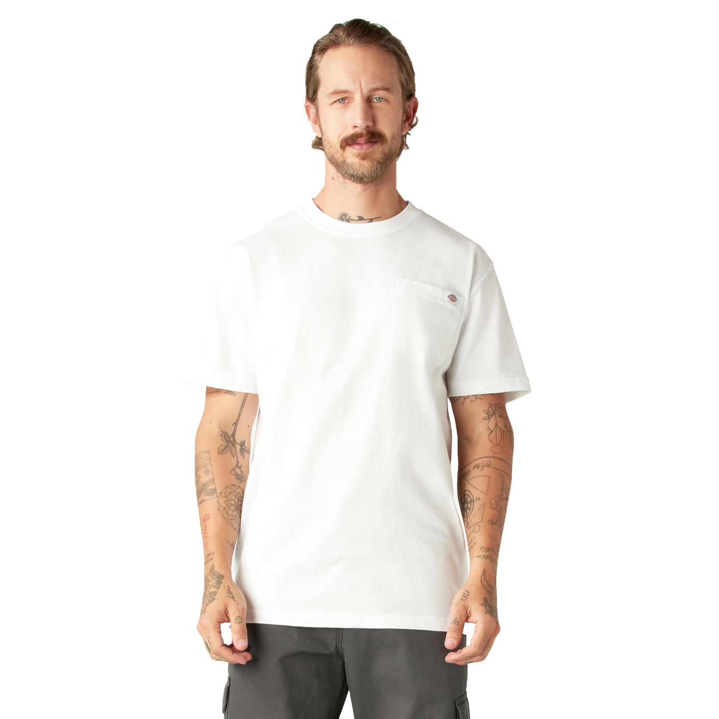 HOTDickies Men's Heavyweight Heathered Short Sleeve Pocket T-Shirt