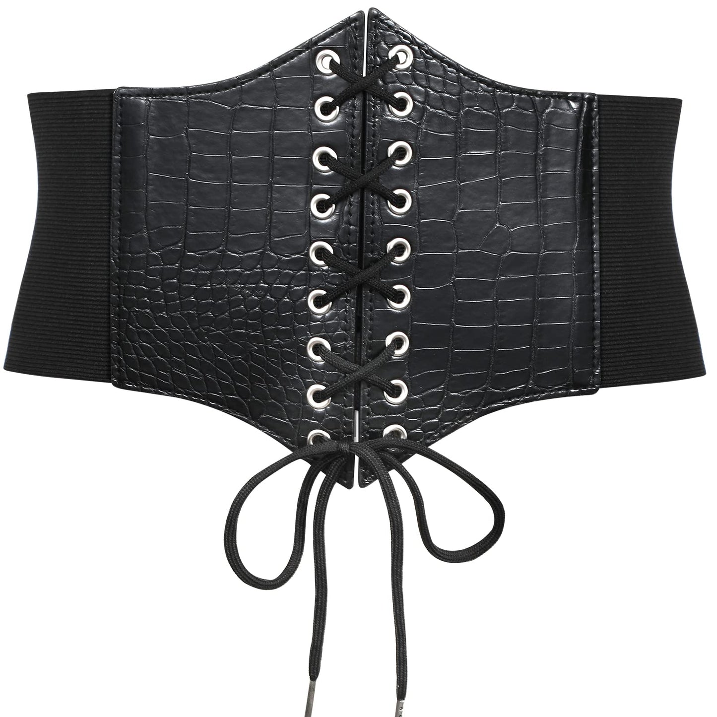HOTJASGOOD Women’s Elastic Costume Waist Belt Lace-up Tied Waspie Corset Belts for Women