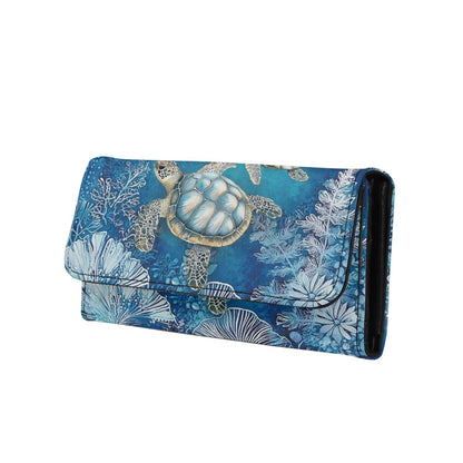 HOTLotus Mandala Women PU Leather Tri-fold Wallets Black And White Sketch Flower Zipper Pocket Buckle Money Manager Starry Sky Tall Billfold Secretary Cash Wallet