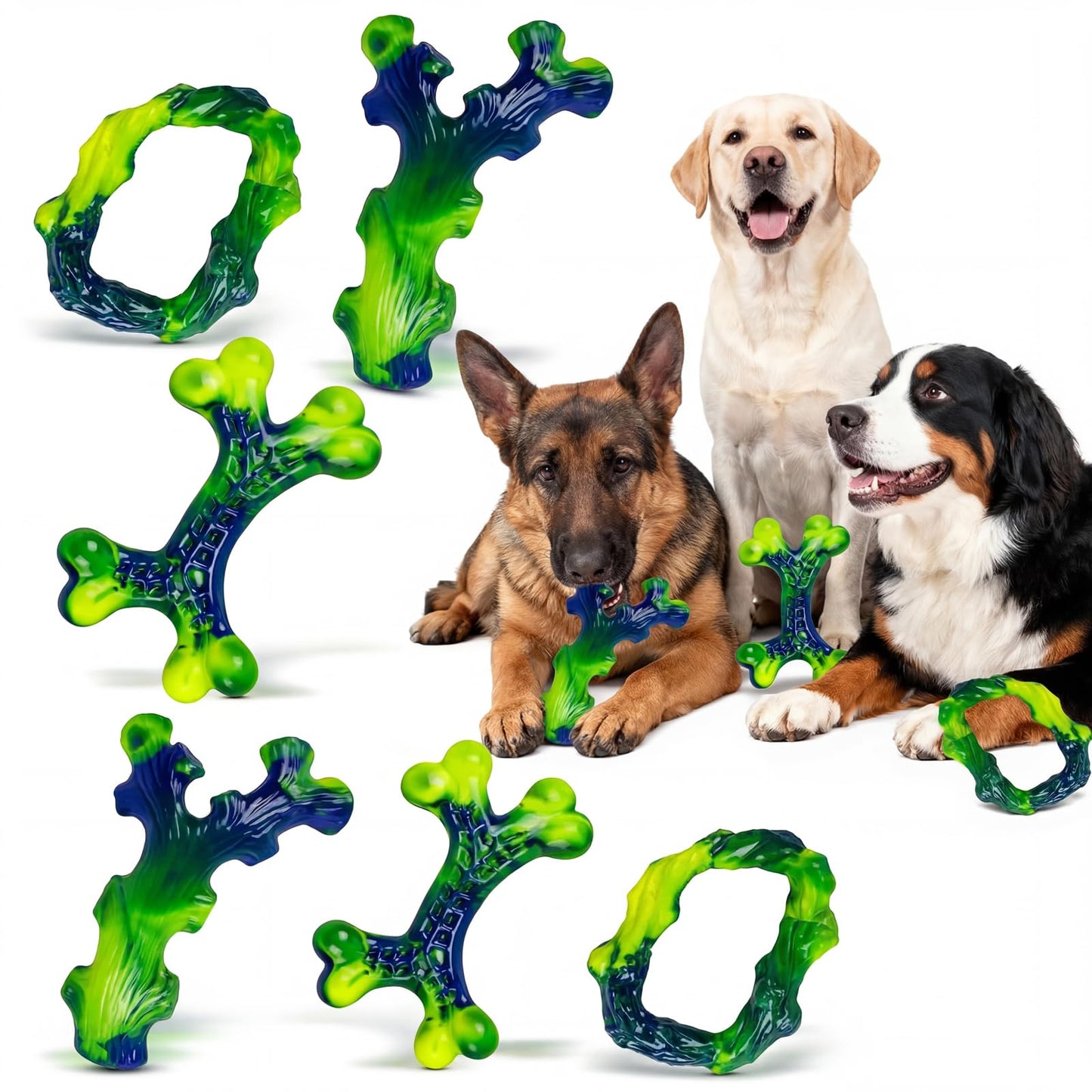 HOTFrienhund Tough Dog Toys for Aggressive Chewers 3 Pack, Indestructible Dog Toys for Large Dogs, Dog Chew Toys, Aggressive Chew Toys to Keep Them Busy, Dog Toy for 30-75lbs Medium/Large Breeds