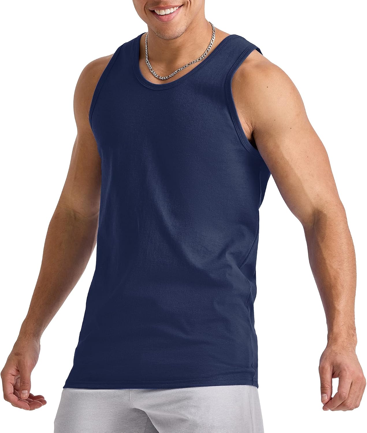 HOTHanes Men's Essentials Tank Top Pack, Midweight Cotton Tanks, Sleeveless Shirts, 3-Pack