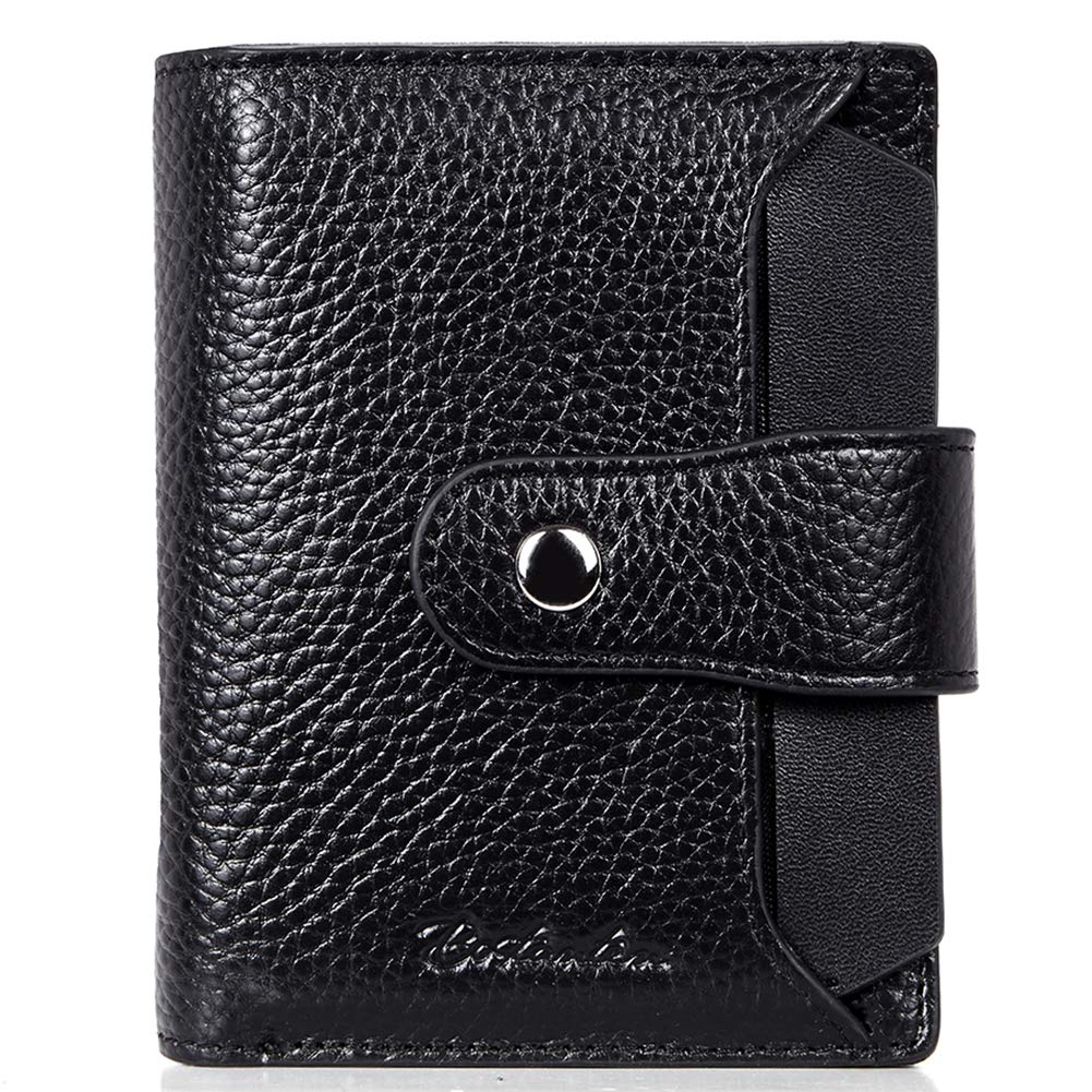 HOTBOSTANTEN Women Leather Wallet RFID Blocking Bifold Zipper Pocket Wallet Card Case Purse with ID Window
