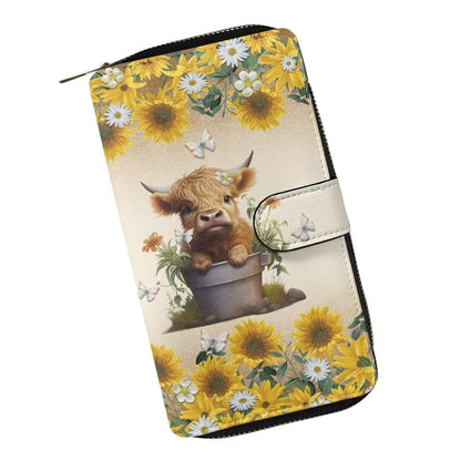 HOTCOEQINE Animal Wallet, Cute Chicken Long Leather Money Bag, Handbag With Zipper for Coin Phone, Travel Handbag for Party