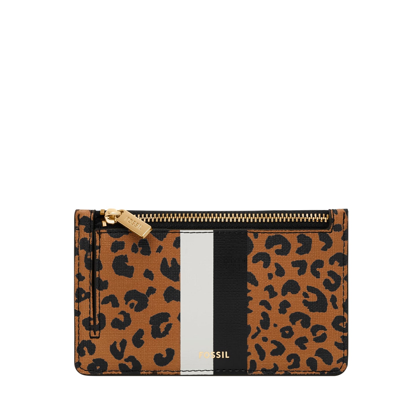HOTFossil Women's Logan RFID-Blocking Leather Zip Around Card Case Wallet with Keychain