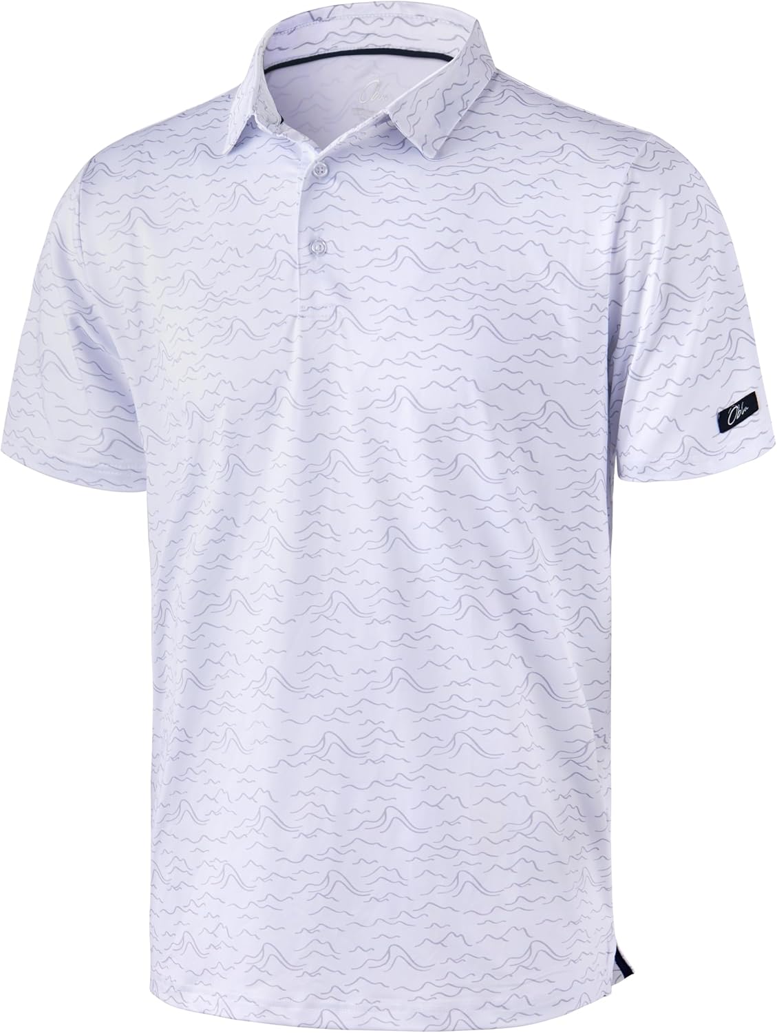 HOTObla Mens Golf Polo Shirts Short Sleeve Dry Fit Performance Moisture Wicking Casual Print Collared Golf Shirts for Men