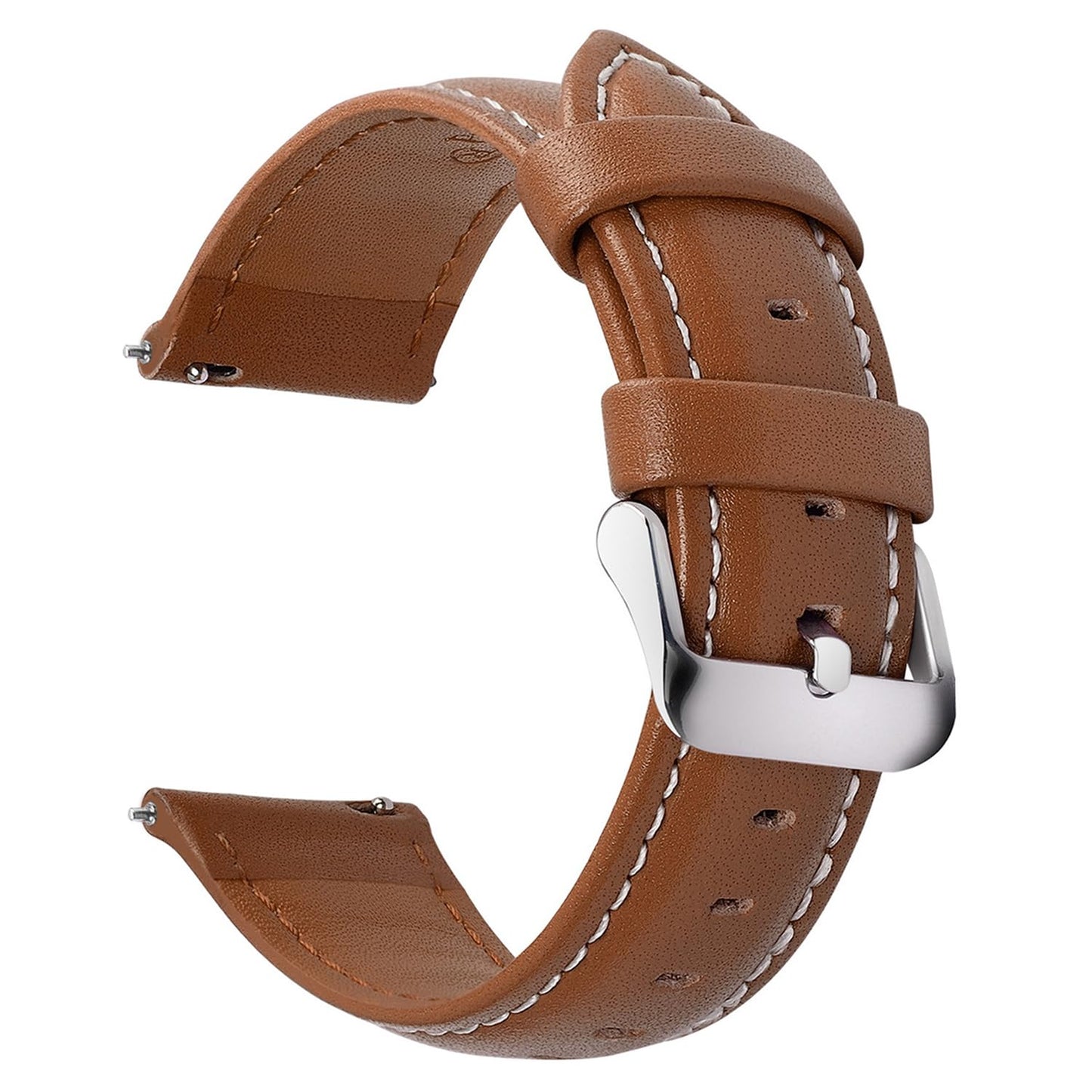 HOTFullmosa 12/14/16/18/19/20/21/22/24mm Quick Release Leather Watch Band | Strap for Garmin Vivoactive 4 45mm,Garmin Venu 4(45mm)/Venu 3/Venu 2,Samsung Galaxy Women Men, Black&Silver Buckle
