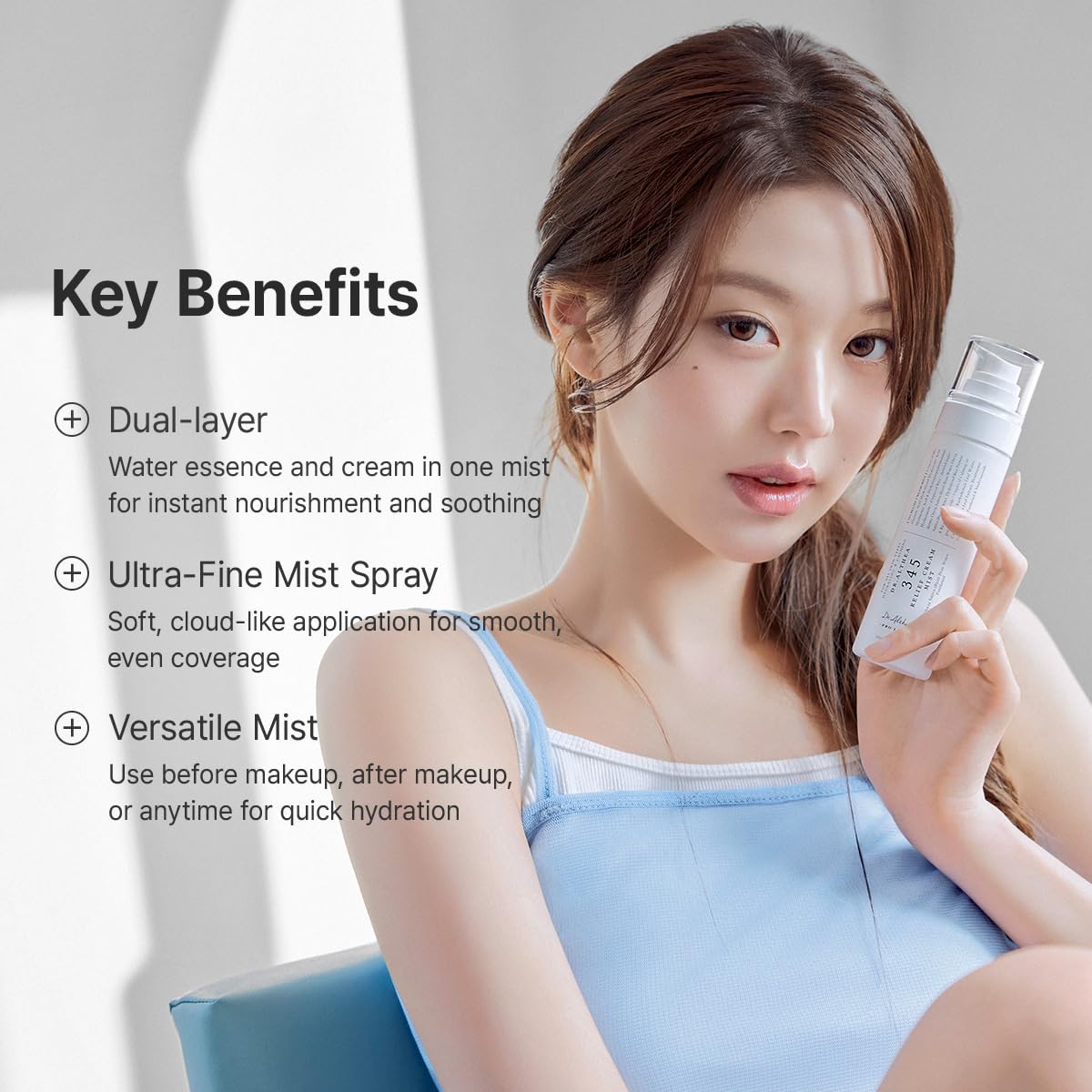 HOTDr.Althea 345 Relief Cream Mist, Korean Vegan Skin Care, 3.38 Fl Oz | Insant Hydration, Calming Skin Irritation with Hyaluronic Acid, Panthenol, Centella Asiatica Leaf Water, Madecassoside