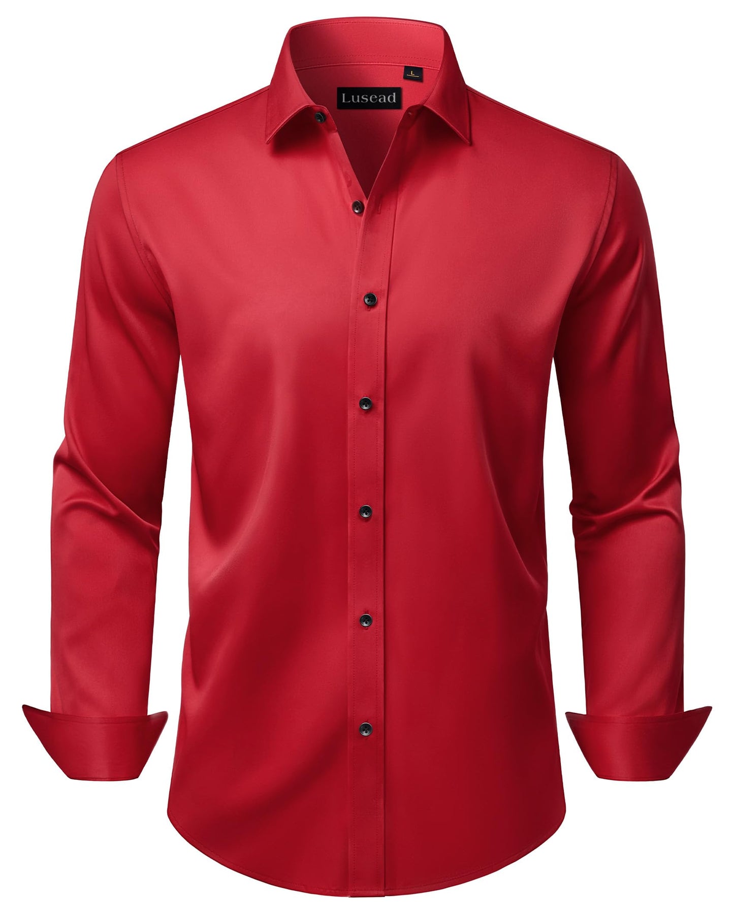 HOTMen's Dress Shirts Long Sleeve Stretch Wrinkle Free Wedding Formal Business Button Down Shirt