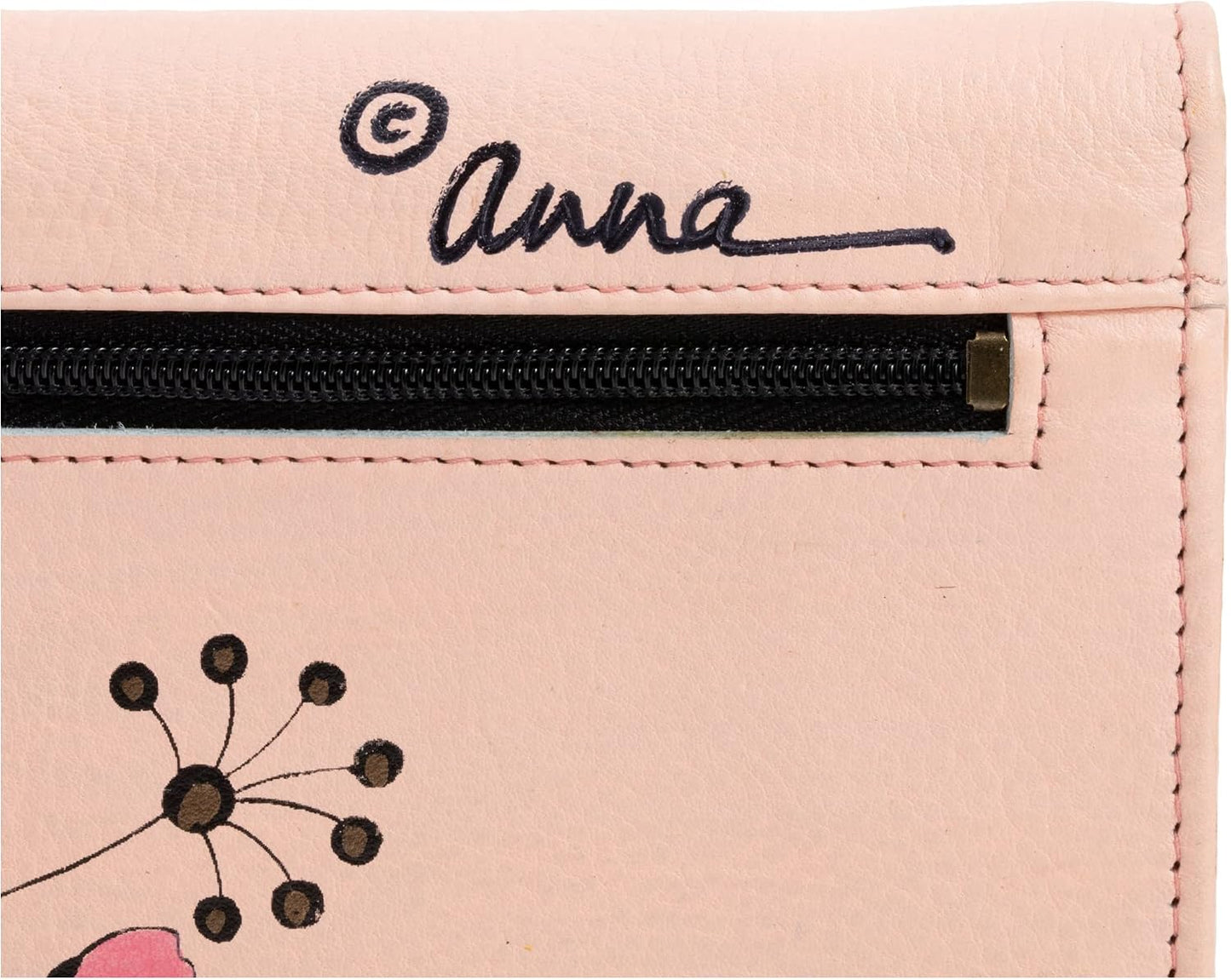HOTAnna by Anuschka Women's Hand Painted Genuine Leather Multi Pocket Wallet