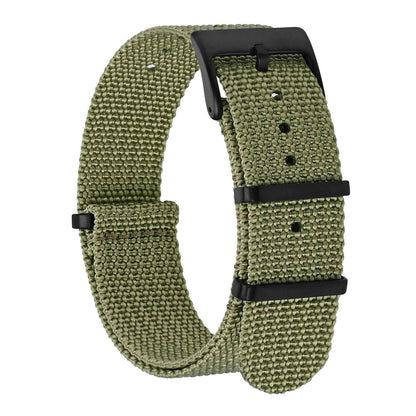 HOTBISONSTRAP Nylon Watch Bands for Men, One-Piece Military Watch Straps, 18mm 20mm 22mm