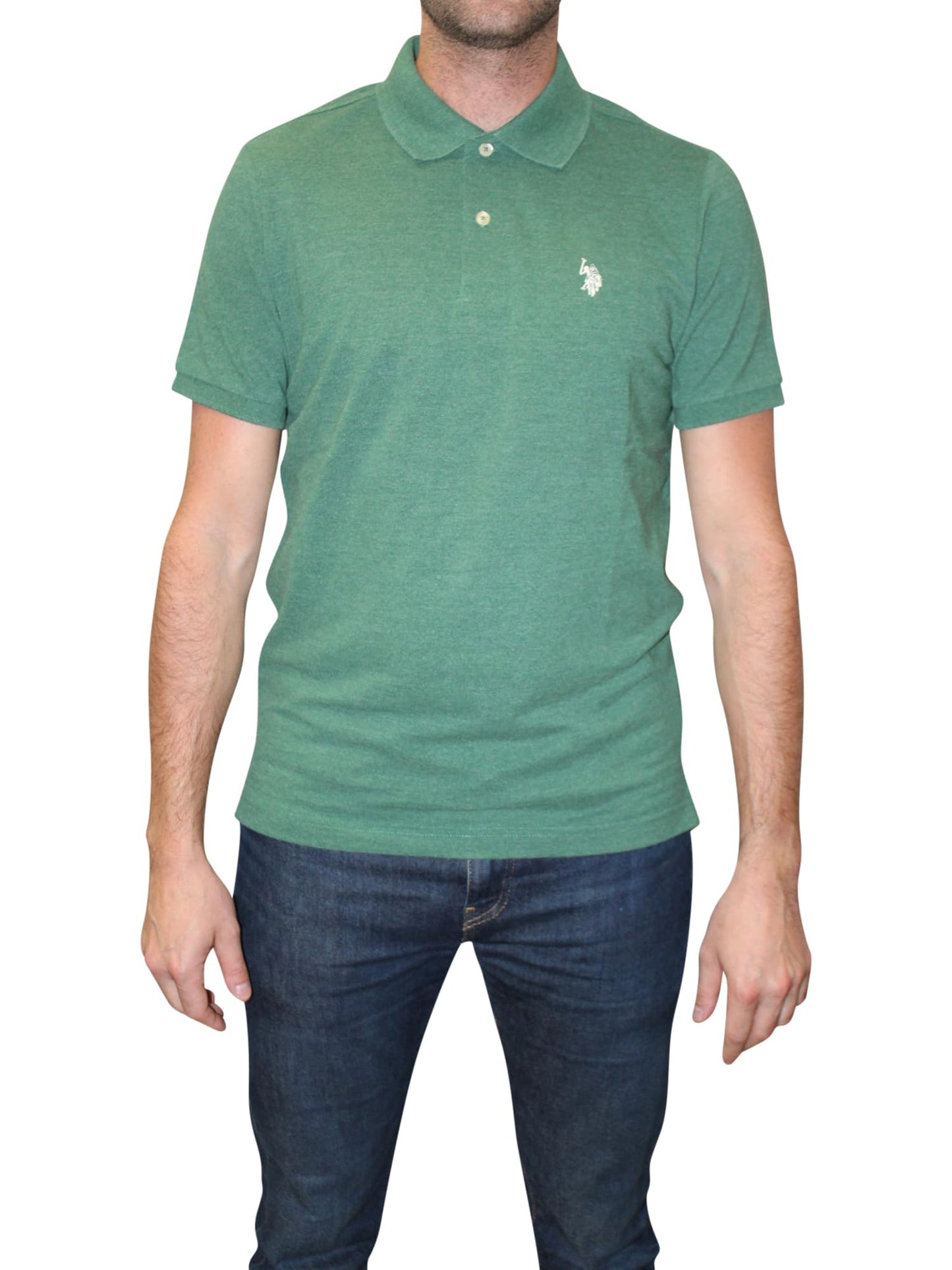 HOTU.S. Polo Assn. Men's Classic Polo Shirt, Two-Button Closure Pique Polo Shirt, Summer Fashion Golf Shirt | Two-Button Closure Pique Polo Shirt, Summer Fashion Golf Shirt