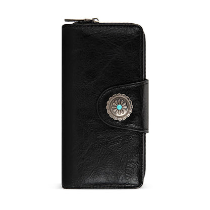 HOTMontana West Women's Wallets Western Sunflower Wallet Women Large Capacity Credit Card Wallet Ladies Female Bifold Clutch Wallets with ID Window and Coin Purse