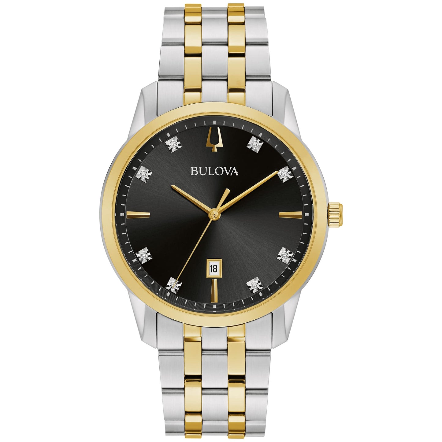 HOTBulova Men's Classic Diamond Sutton 3-Hand Quartz Watch, 40mm