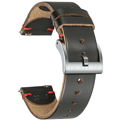HOThemsut h Leather Watch Bands for Men, Horween Quick Release Leather Watch Strap Vintage Watch Replacement Wrap of 18mm, 20mm, 22mm