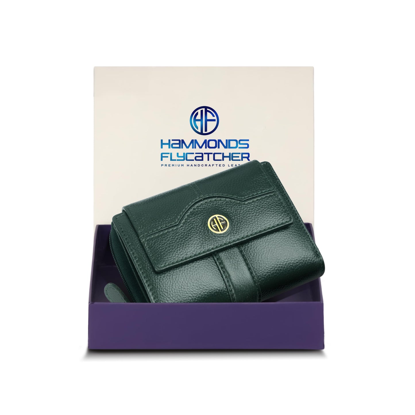 HOTHAMMONDS FLYCATCHER Wallet for Women - Genuine Leather Ladies Wallet - 14 Card Slots - RFID Protection - 3 ID Card Slots -RFID Wallet women -Daily Use, Women Money Purse - Blazing Brown