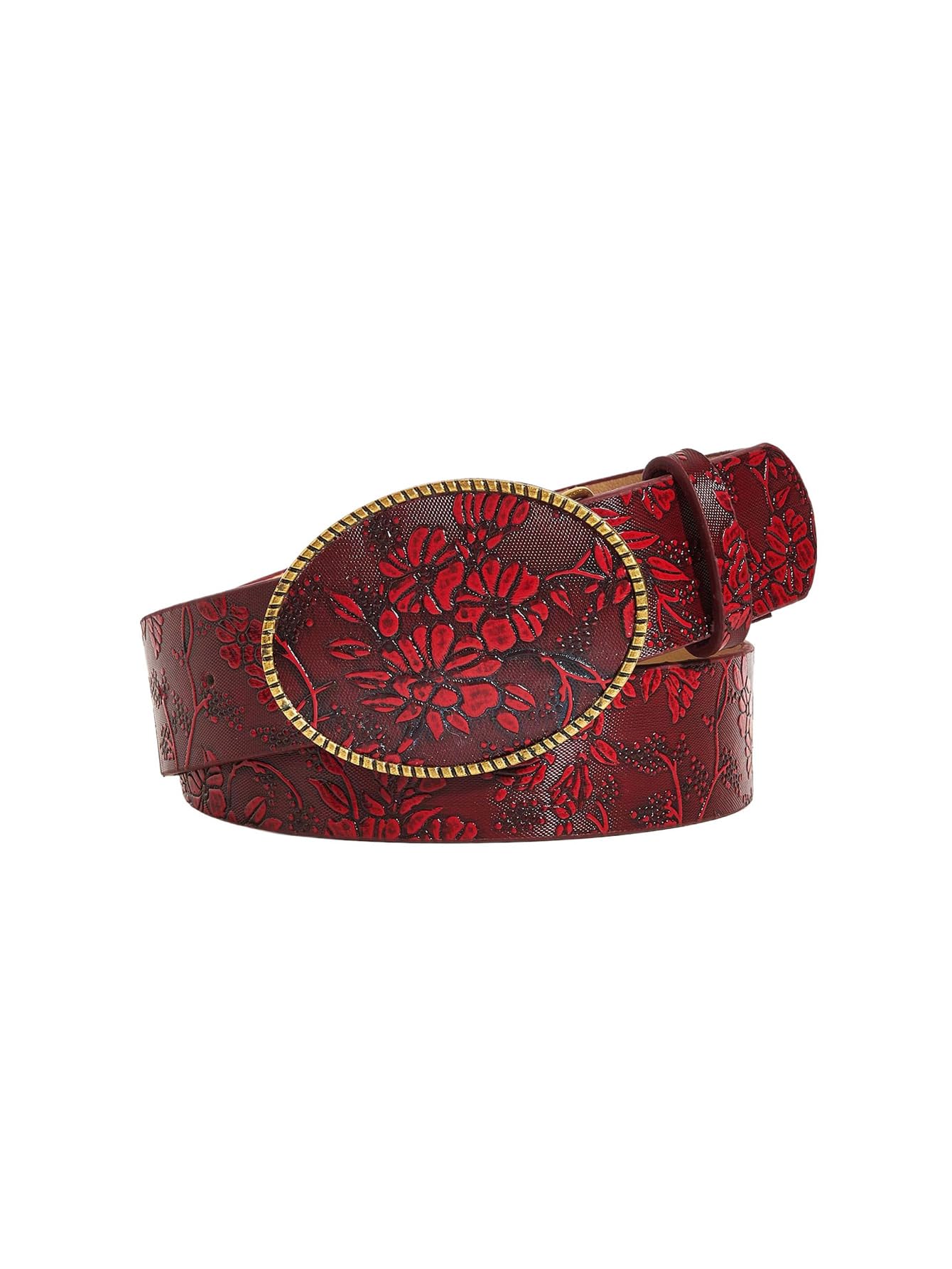 HOTRoseSeek Women's Floral Vintage Western Belts Buckle Cowgirl Belts for Women