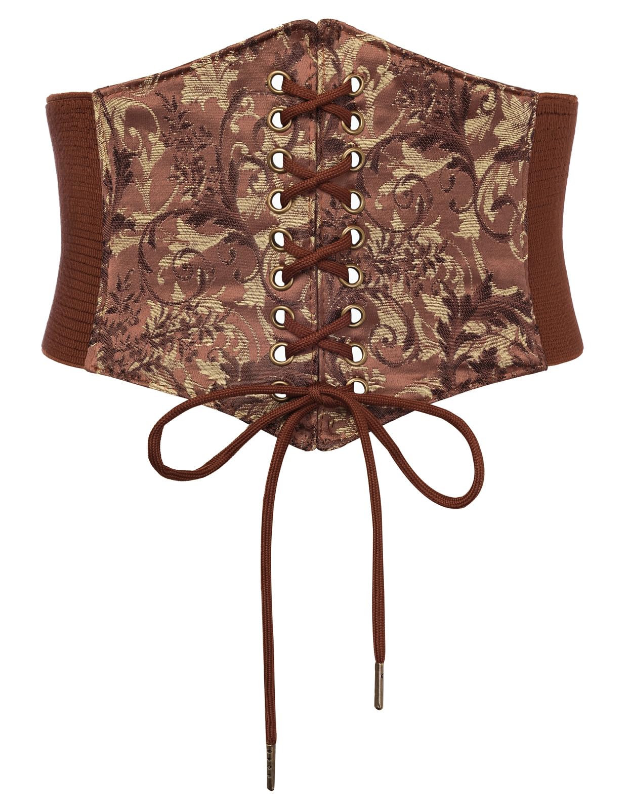 HOTScarlet Darkness Renaissance Corset Belt Lace-up Tied Waspie Wide Elastic Waist Belts for Women